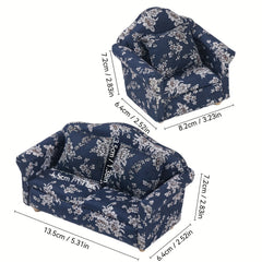 1:12 Scale Dollhouse Furniture High End Sofa with Floral Patterns
