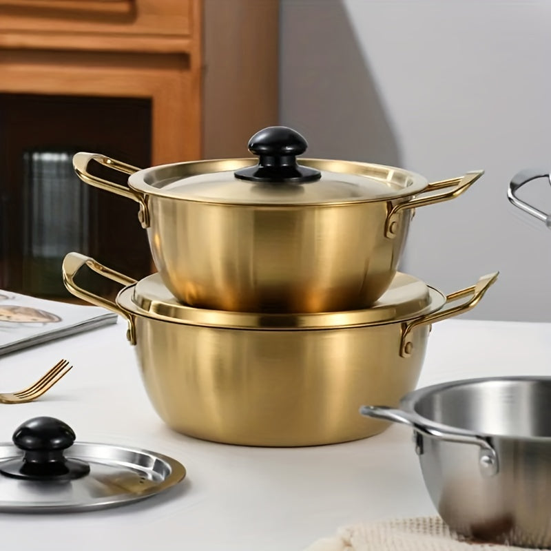 1pc Stainless Steel Ramen Pot with Lid, Noodle Cooking Pot