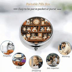 Unique Kitten Pill Box 3 Compartment Medicine Organizer