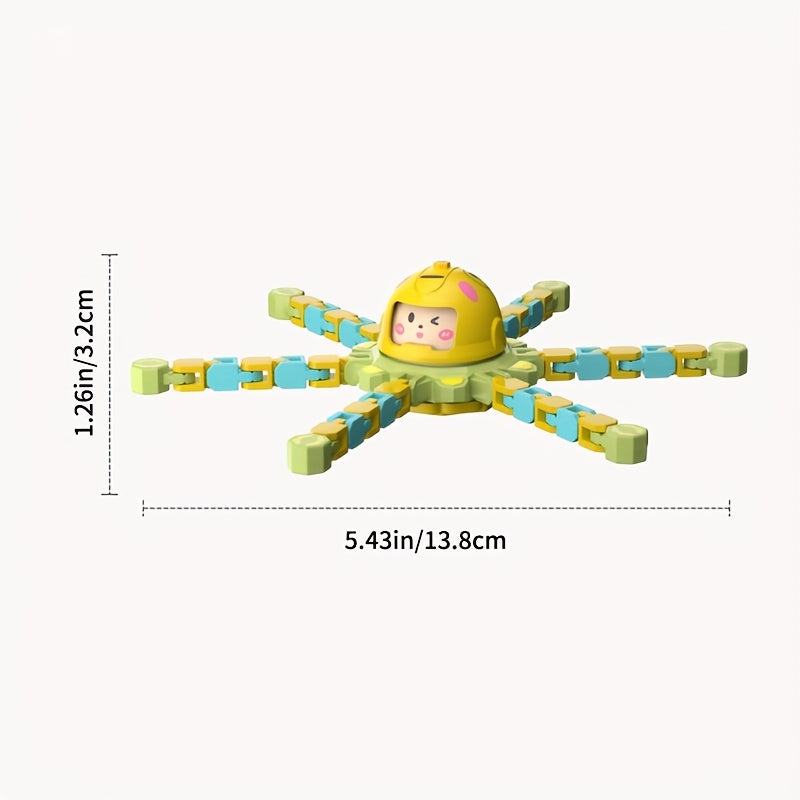 Transformable Chain Robot Finger Spinner Multicolor Deforme...
