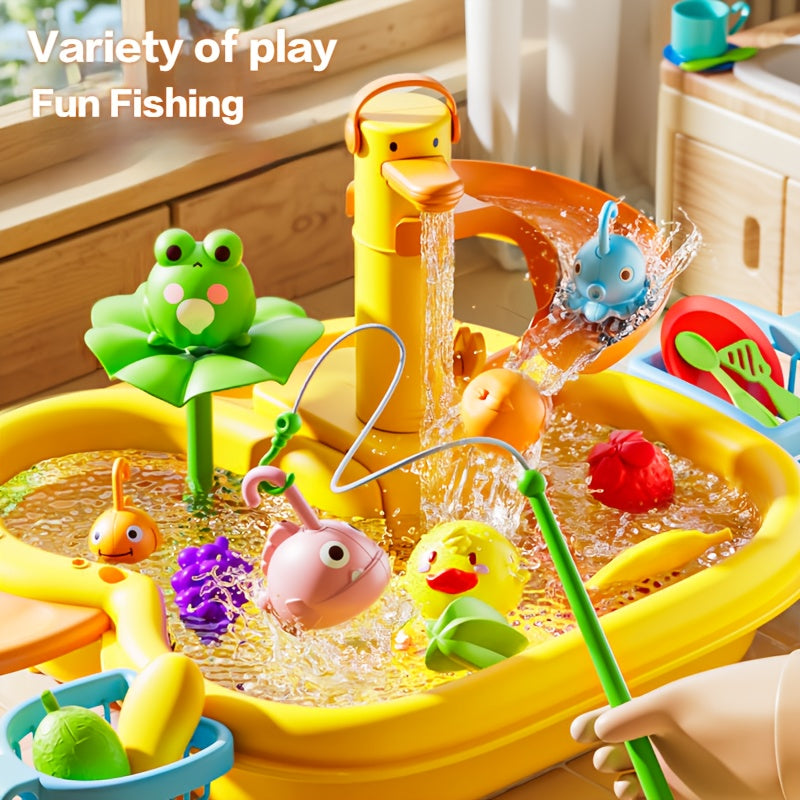 Kids' Water Play Kitchen Sink Toy with Automatic Water Circulation