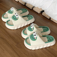 Men's Anti-Skid Frog Slides Open Back Slippers Elevator Shoes