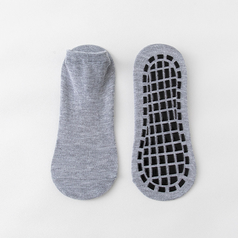 Solid Towel Bottom Yoga Socks Anti Slip Garters Grip Short Crew Socks