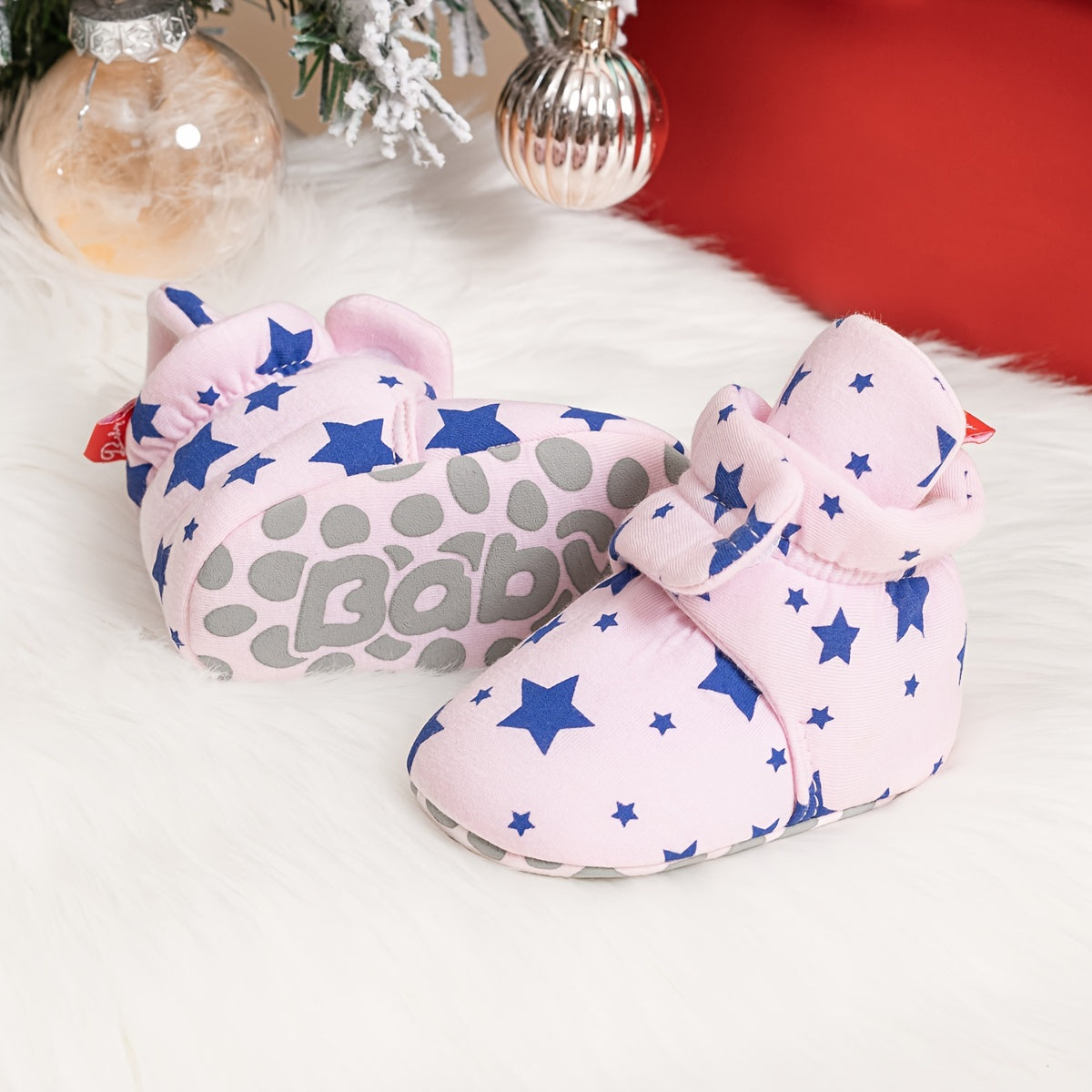 Baby Girls Warm Fleece Boots Soft Comfortable Indoor Walking Shoes