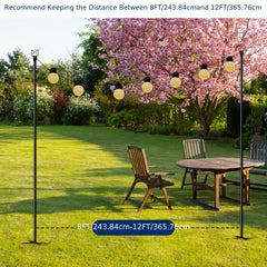 10FT String Light Poles for Outdoor Garden Patio