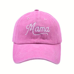 Mama Embroidery Baseball Cap Vintage Washed Dad Hat Adjustable Sunshade Sun Hats
