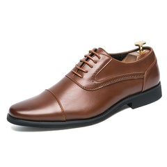 Men's Cap Toe Oxfords Lace Up Formal Shoes