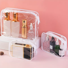 3Pcs Clear Toiletry Bags Portable Waterproof Travel Storage Bag