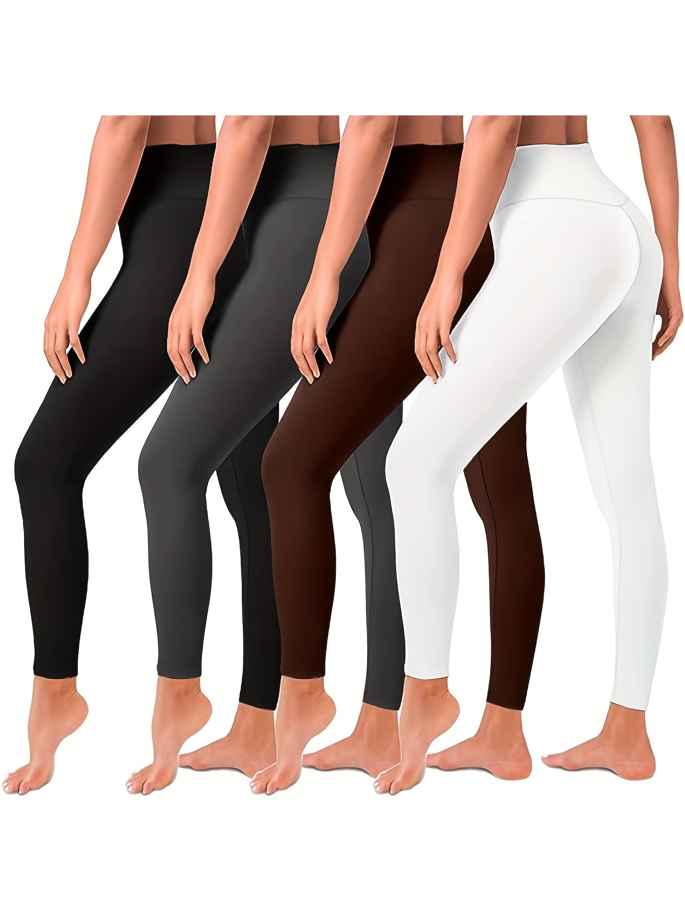 4pcs Tummy Control Leggings for Women High Waisted Butt Lifting Yoga Pants
