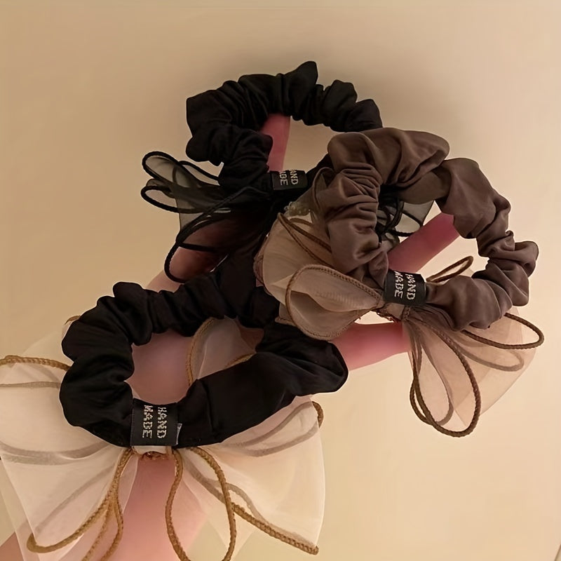 Organza Rhinestone Hair Ring Elastic Head Rope Hair Accessories