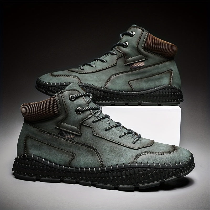 Men's Casual Stitch Solid Low Top Lace up Boots