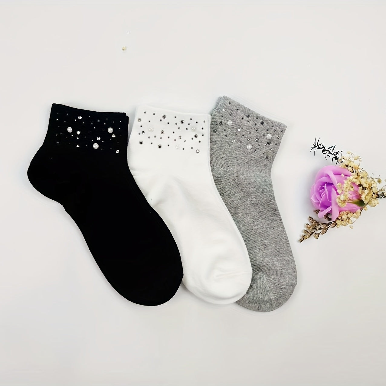 Sparkling Rhinestone Socks for Women