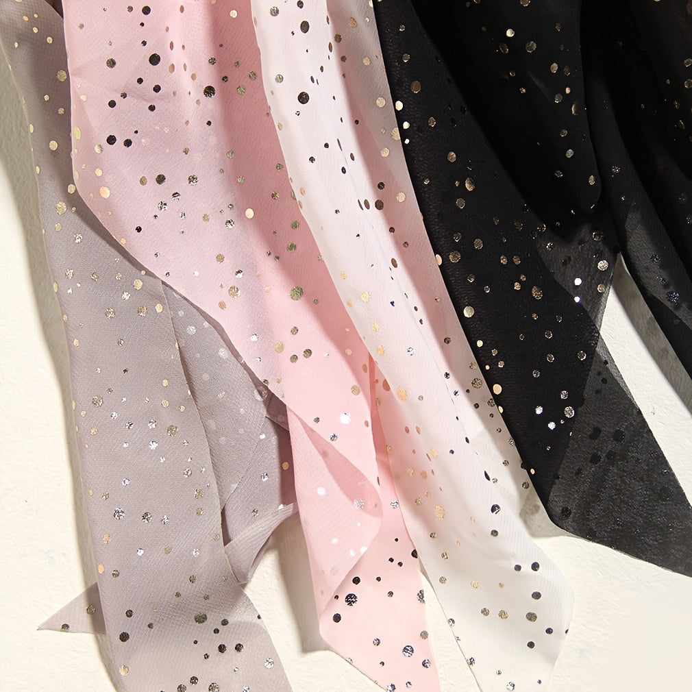 4pcs Polka Dot Hair Scarf Scrunchies Satin Silk Bowknot Hair Bands