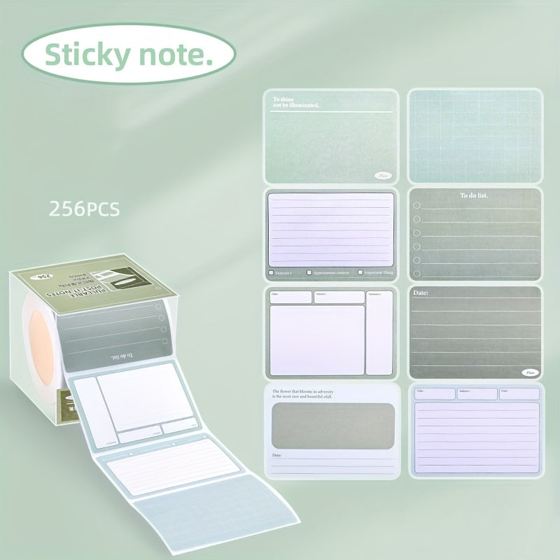 Lined Sticky Notes - 256 Sheets, Portable, Office, Student, Home