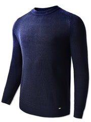 Men's Waffle Knit Crew Neck Cardigan
