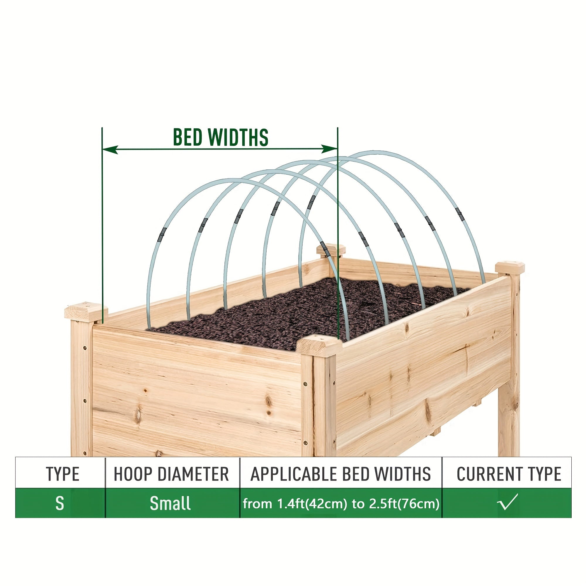 25pcs Greenhouse Hoops Rust Fiberglass Support Frame For Plant Grow Tunnel