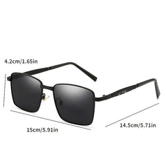 Polarized Sunglasses Men's Driving Fishing Metal Sunshade UV Protection Glasses