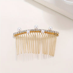 Rhinestone & Faux Pearl Hair Comb Hair Pin Bridal Wedding Headwear