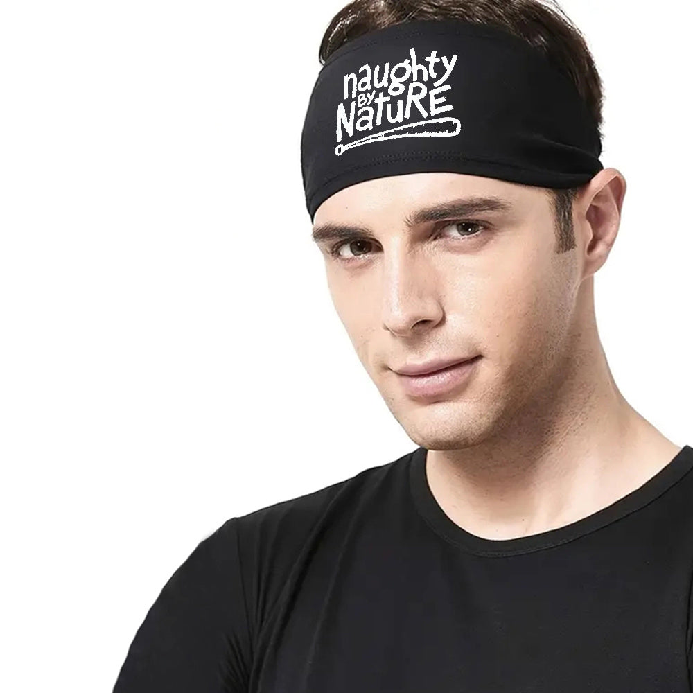 Naughty By Nature Hip Hop Headband Breathable Mesh Sweatband for Workouts