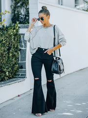  Ripped Flared Leg Jeans