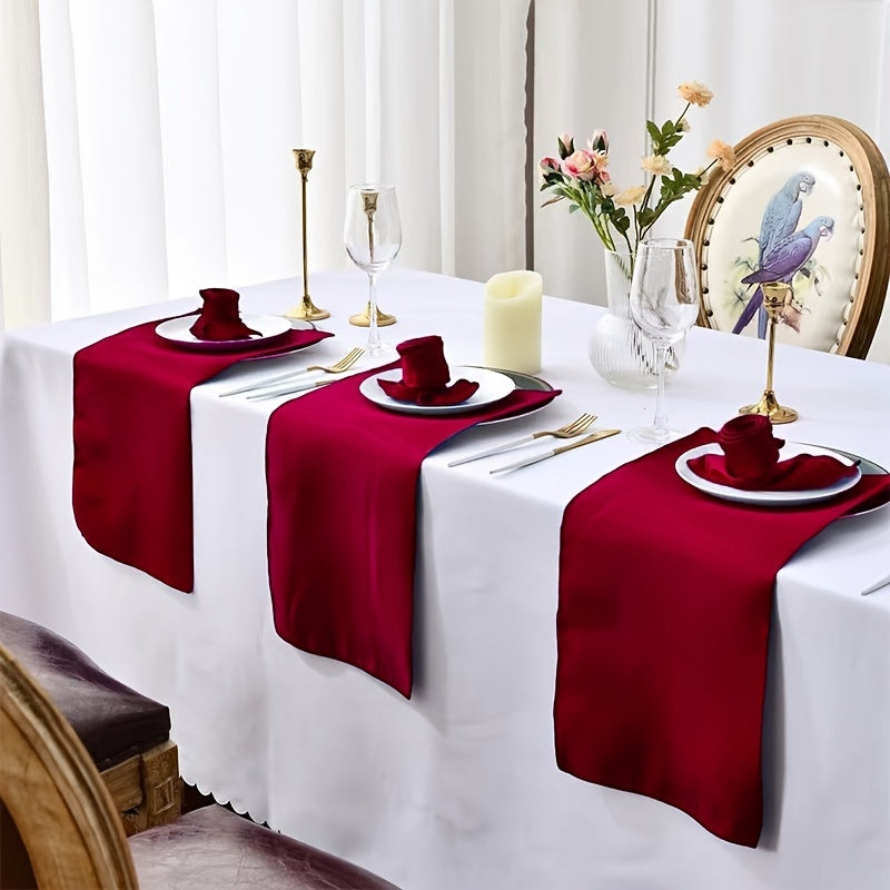 6pcs Coral Orange Polyester Napkin Cloth for Dining Table Decor