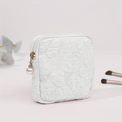 Rose Embossed Powder Makeup Bag Large Capacity Portable Clutch Bag