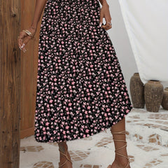 Floral Print A-Line Skirt High Waist Women's Clothing