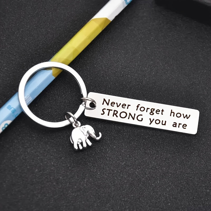 Inspirational Quote Elephant Keychain Backpack Decorative Accessory