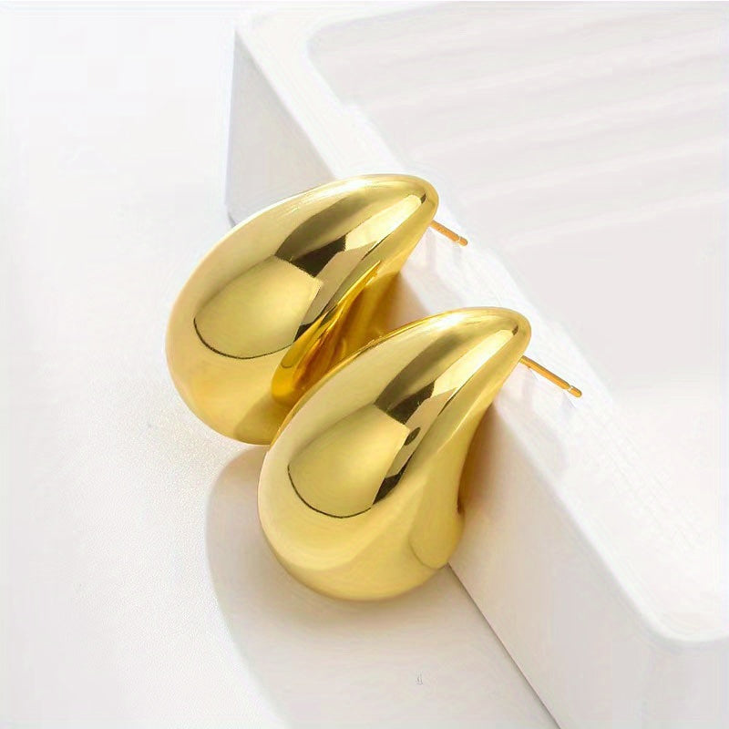 Chunky Plated Hypoallergenic Abstract Stud Earrings