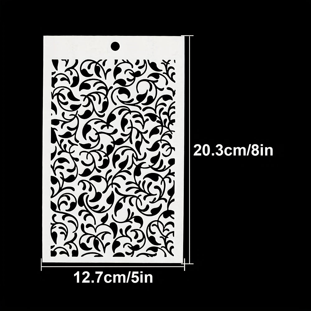 Leaf Background Stencils for DIY Art Painting on Wood, Fabric, Wall - 20x12cm