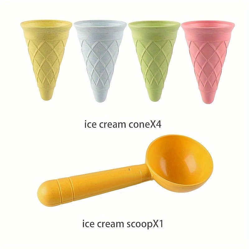 KIDNOAM Children's Ice cream cone toys play house set