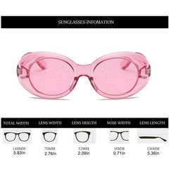 Transparent Oval Sunglasses for Women Girls UV Protection