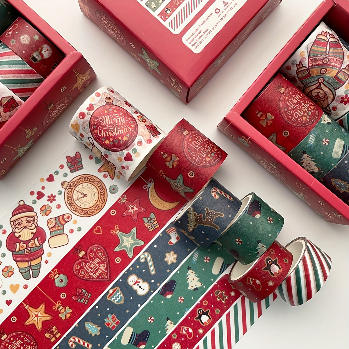 Festive Paper Tape Christmas Decorations