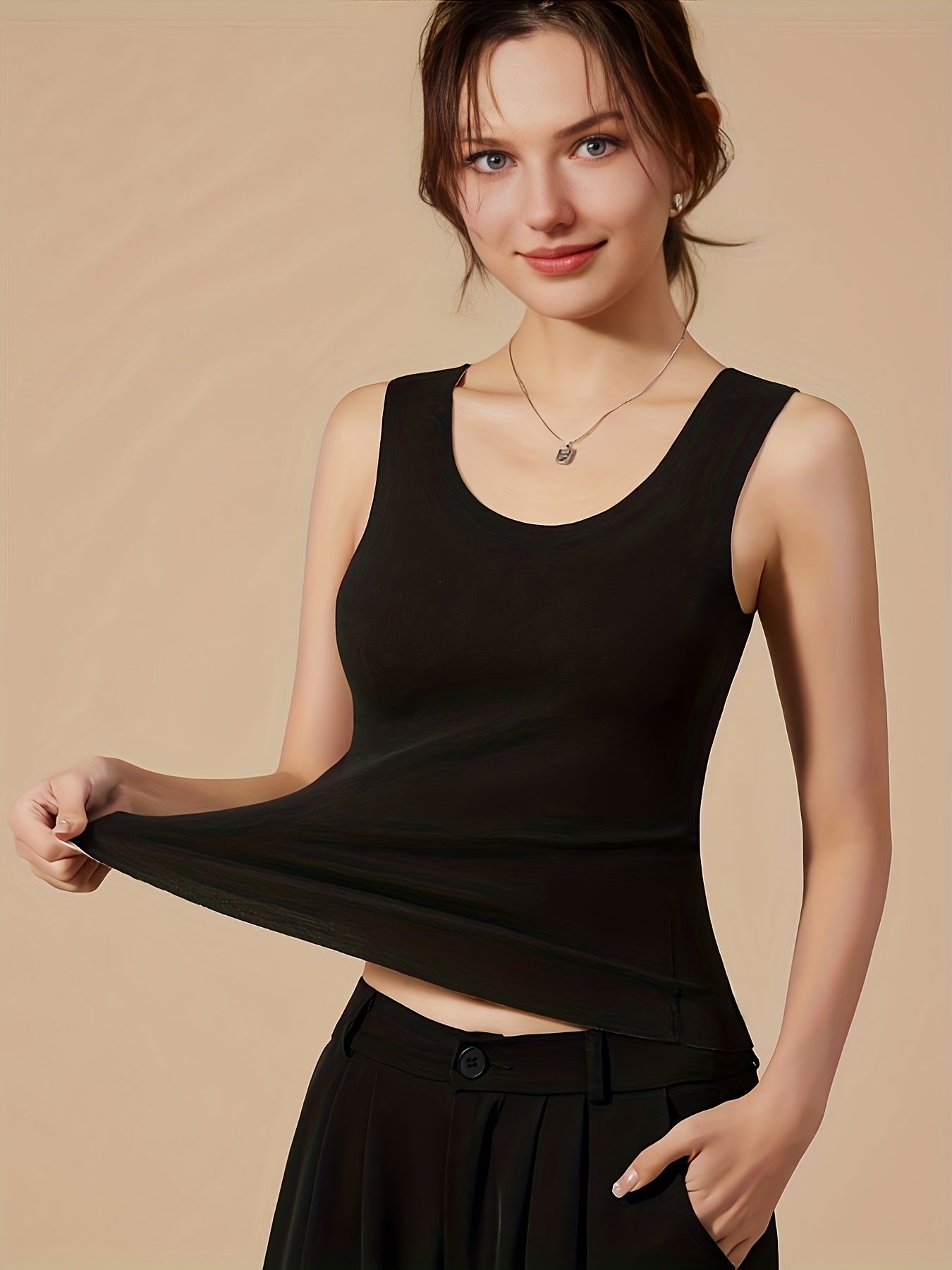 Seamless Thermal Underwear Top Sleeveless Tank Top Women's Lingerie
