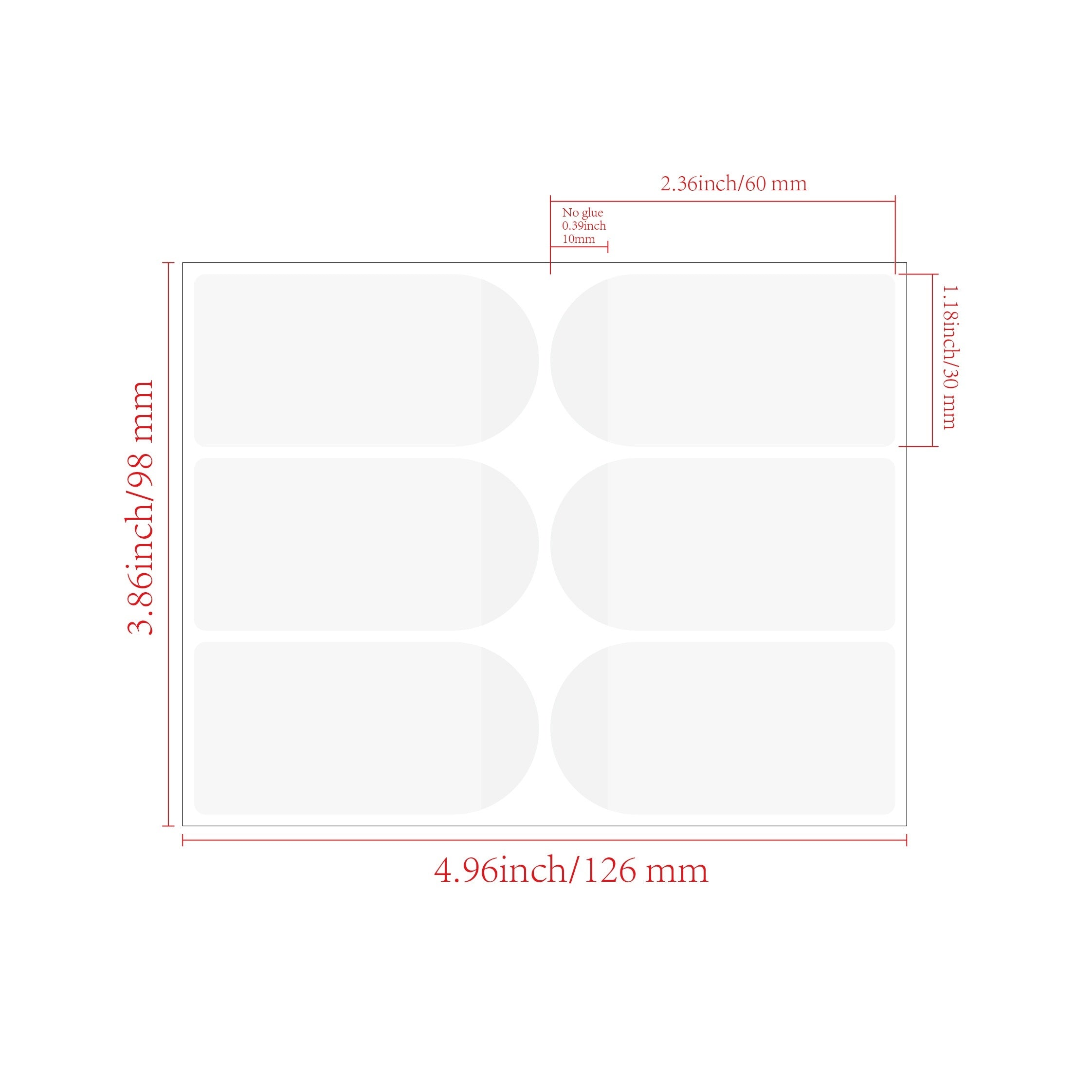 120pcs 2.5 Filament Rectangular Sealing Sticker Transparent Spacer Label