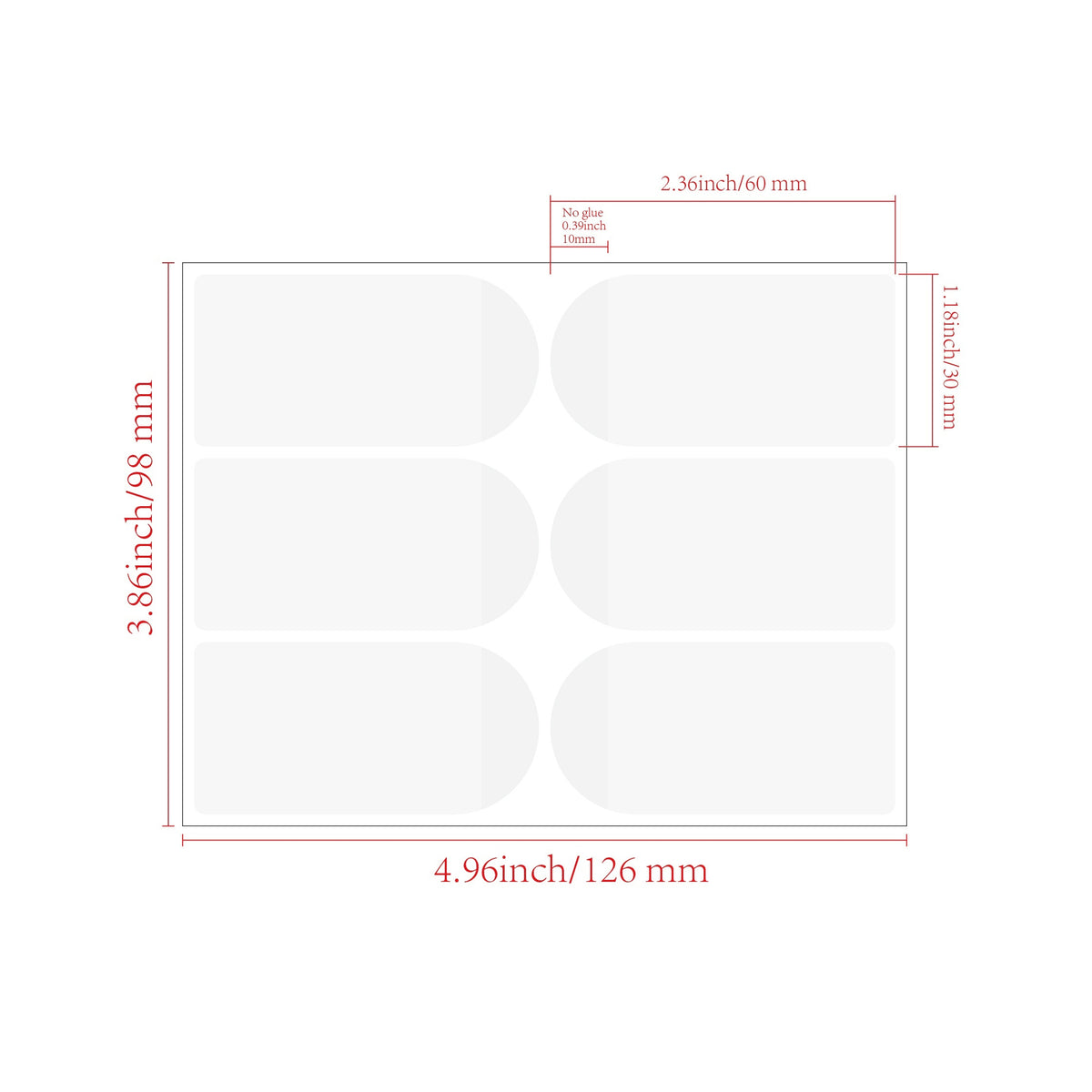 120pcs 2.5 Filament Rectangular Sealing Sticker Transparent Spacer Label