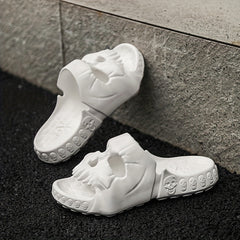Men's Skull Non Slip Slides, Quick Drying