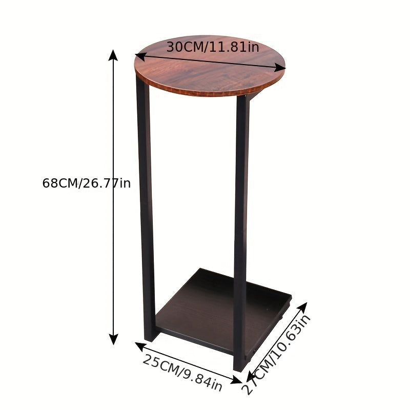 C Shaped End Side Table For Couch And Bed Small Spaces