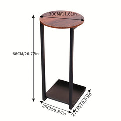 C Shaped End Side Table For Couch And Bed Small Spaces