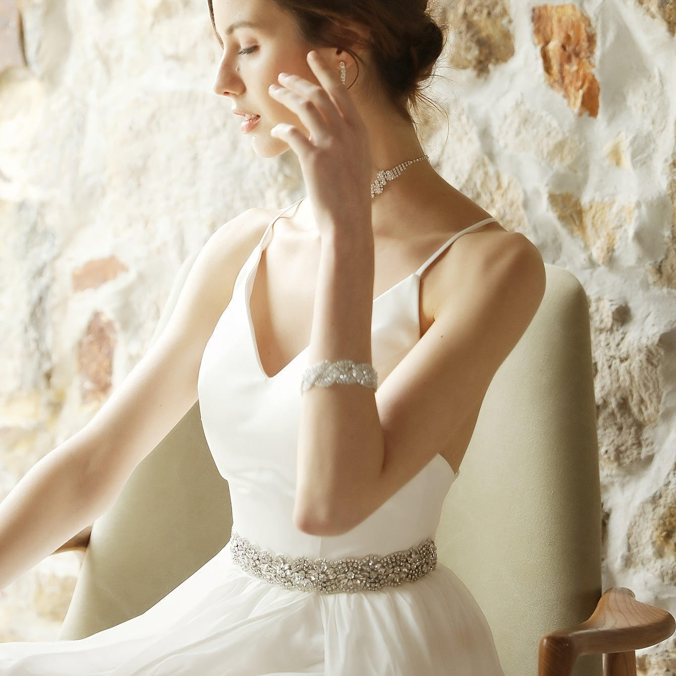Rhinestone Bridal Wedding Belt Handmake Girdle Dress Accessory