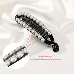 Faux Pearl Rhinestone Hair Claws Clip Fish Shape Banana Barrettes Hairpins