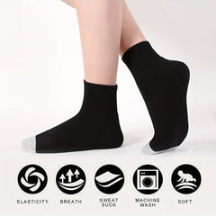 6 Pairs Men's 100 Cotton Thick Sports Socks