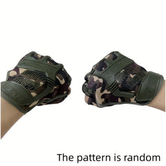 2pcs Outdoor Tactical Non-slip Half Finger Gloves For Training Cycling