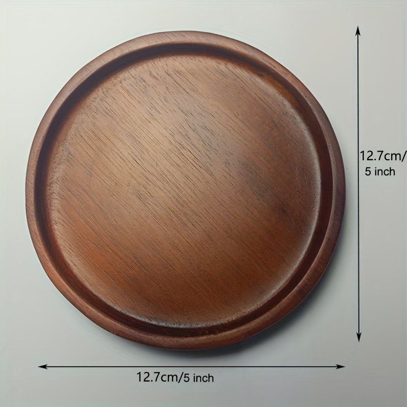 1pc Round Wooden Tea Coaster Coffee Cup Heat Insulation Pad Room Decor