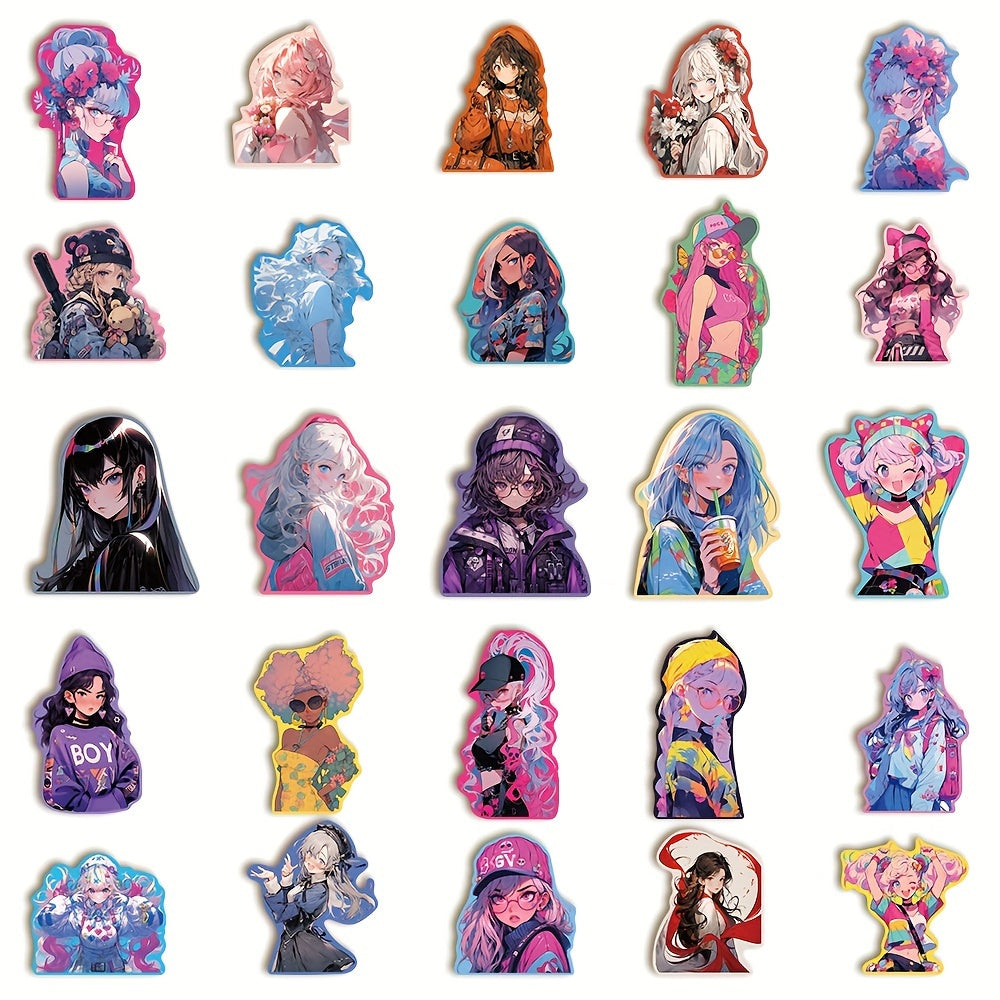 50pcs Sweet Series Graffiti Stickers Waterproof DIY Handbook Stickers