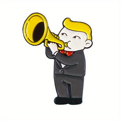 Musician Brooch Trumpet Saxophone Violin