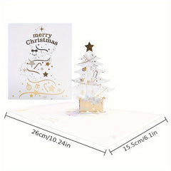 3D Christmas Card Crystal Christmas Tree Holiday Blessing