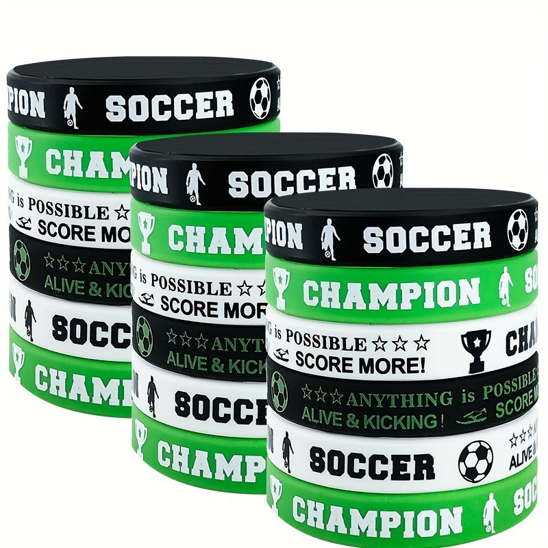 4pcs Football Wristband Silicone Bracelet Sports Party Gift