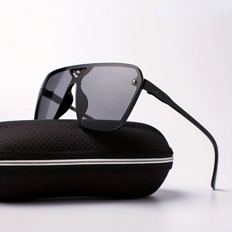 Photochromic One-piece Sunglasses for Women Men Drivers Outdoor UV400 Sun Shades