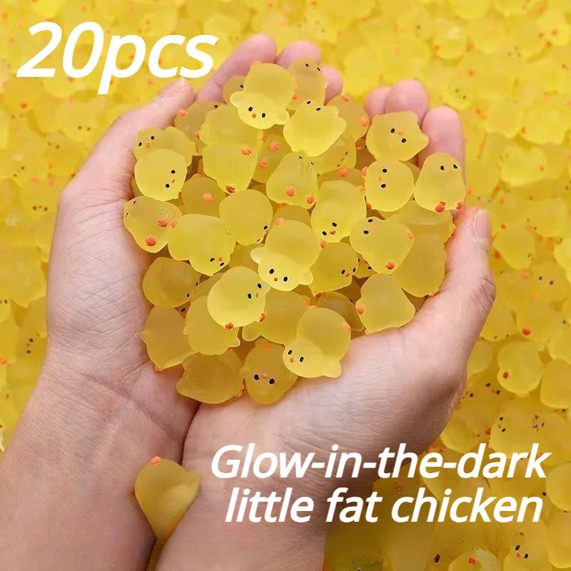 20pcs Yellow Fat Chicken Mini Figurines for Desk & Kindergarten Decor